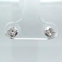 14KT White Gold 1/4 ct G-H SI3/I1 Princess Pushback Solitaire Earrings
